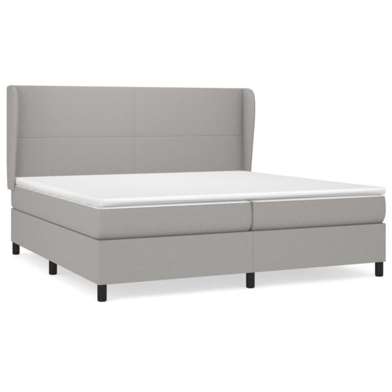 Łóżko kontynentalne WaszeMeble 200x200 cm jasnoszare WM-3127829 1 szt.