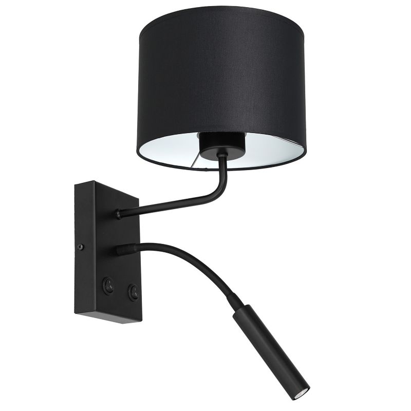 Kinkiet ścienny Luminex Arden czarny mat-biały do czytania z włącznikiem 1 x E27+G9 x 15W IP20 wym: 38 x 18 x 26 cm - 1 szt.
