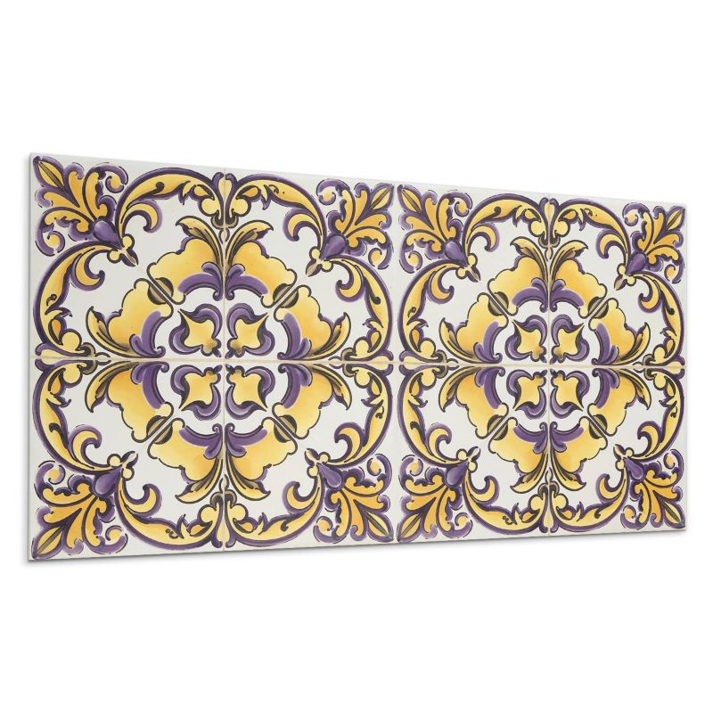 Panel samoprzylepny Wallfluent 100x50 cm Ceramiczny wzór w kwiaty 1 szt.