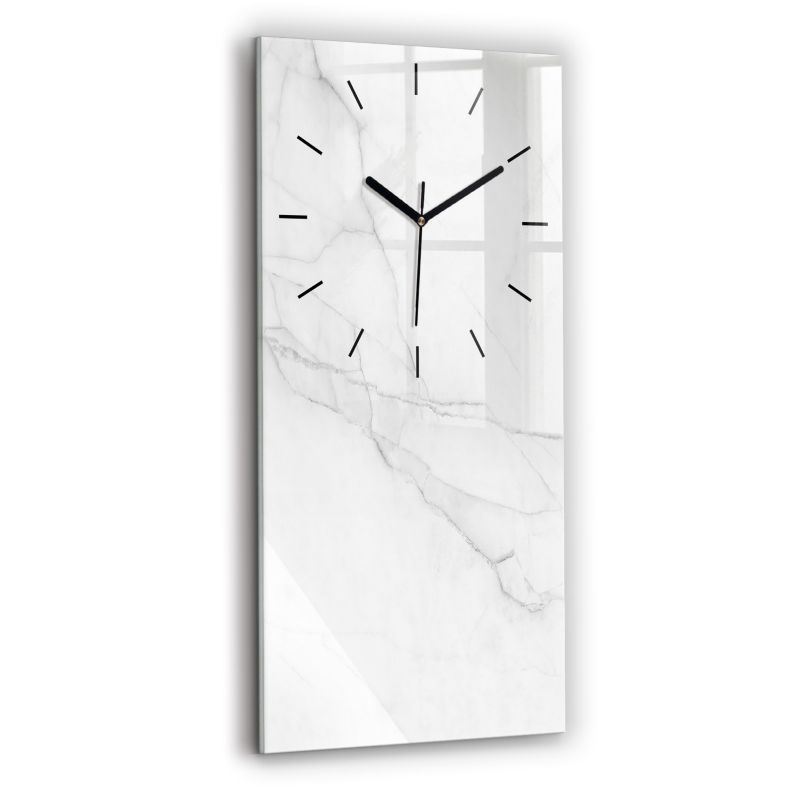Zegar szklany czarne wskazówki Wallfluent 30x60 cm Dekoracyjny marmur 1 szt.