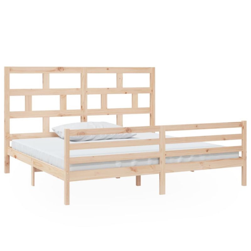 Łóżko drewniane WaszeMeble 200x200 cm brązowe WM-3101303 1 szt.