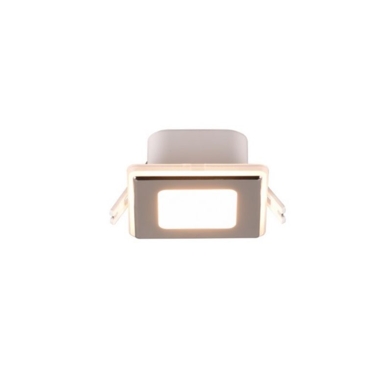 Oprawa sufitowa wpuszczana Trio Nimbus łazienkowa odcienie srebra LED 5W 3000K 450lm IP44 wym: 3 x 8 x 8 cm kwadratowa - 1 szt.