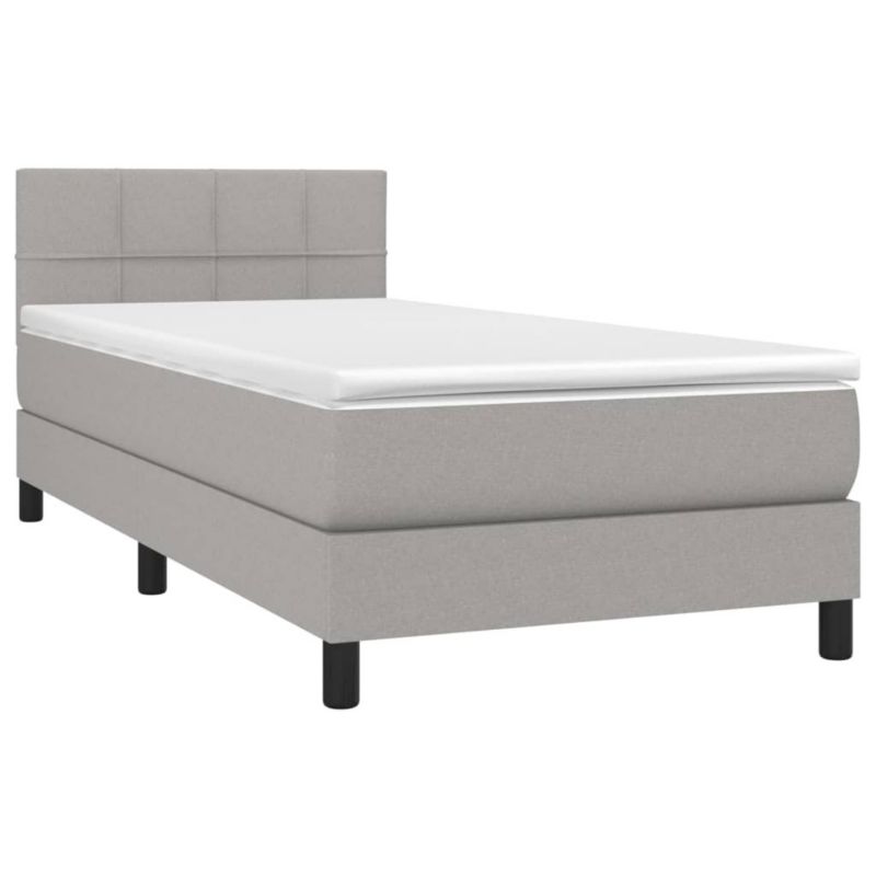 Łóżko kontynentalne WaszeMeble 90x190 cm jasnoszare WM-3133117 1 szt.