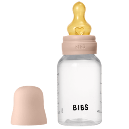 BIBS BUTELKA PLASTIC PP ze smoczkiem antykolkowym z kauczuku naturalnego, pojemność 150 ml, BLUSH BBTB