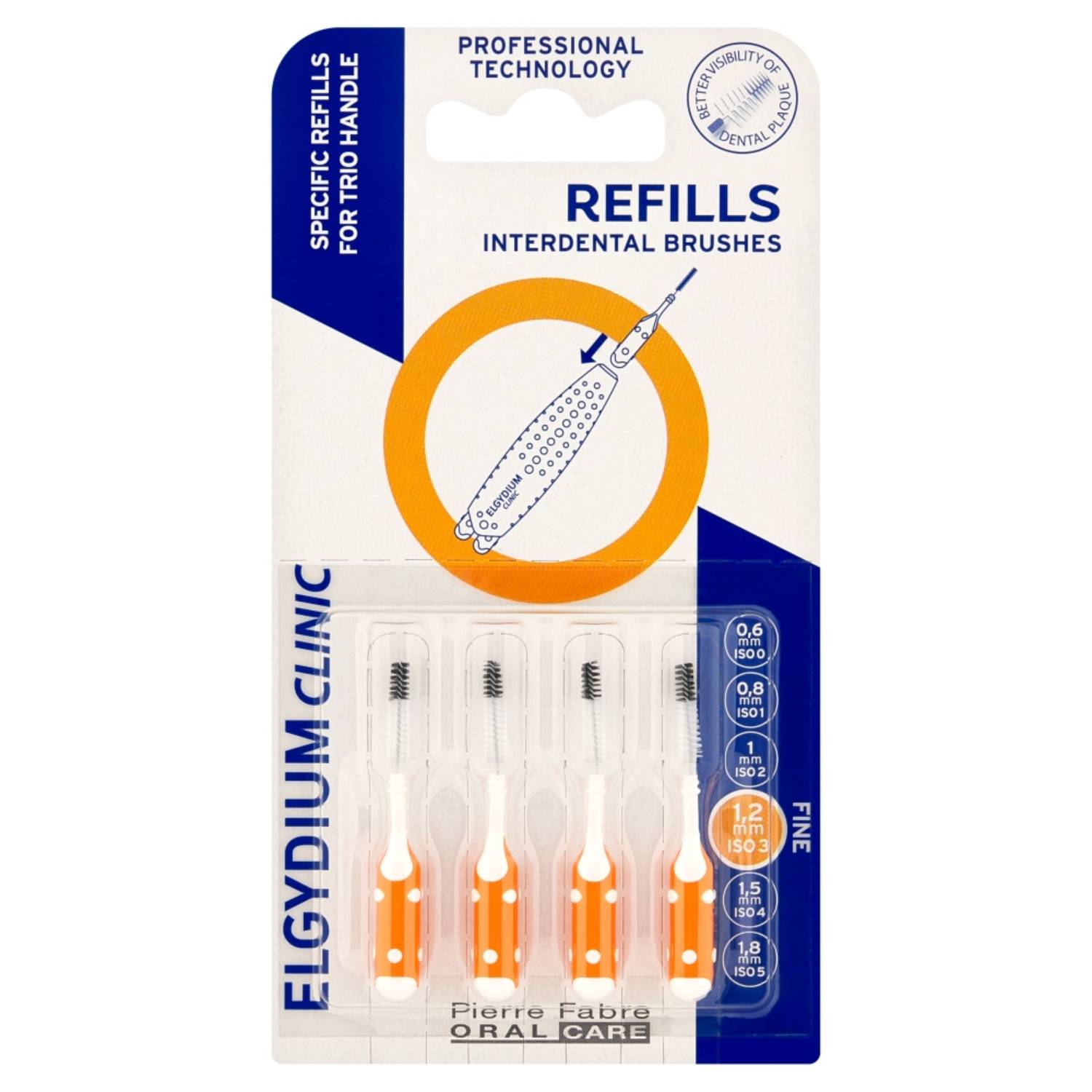 Elgydium clinic refill - wkłady do szczoteczek międzyzębowych (iso 3), 4 sztuki