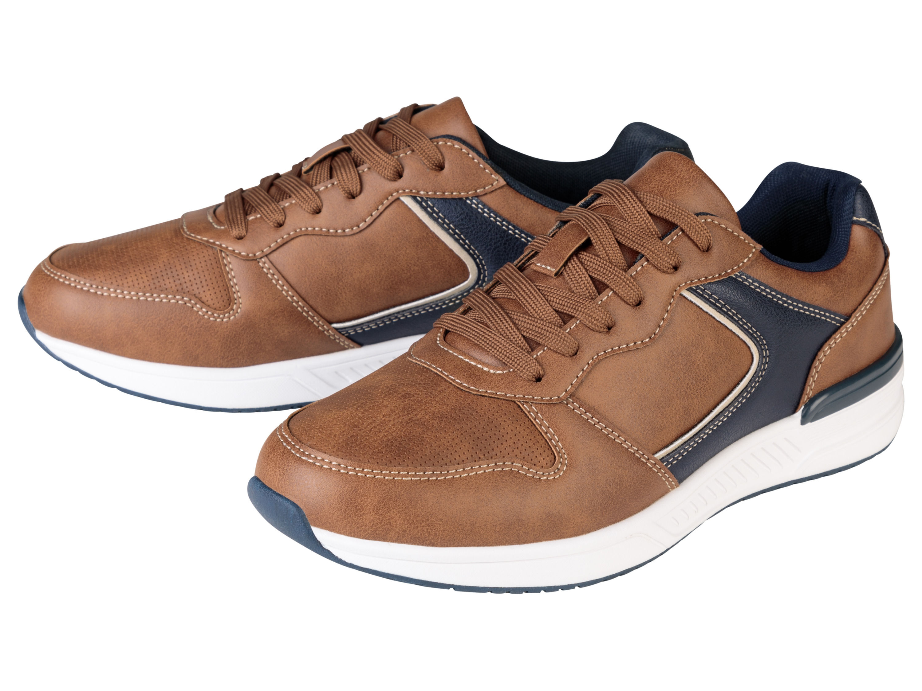 esmara Buty sneakersy męskie Brązowy/ granatowy, 42