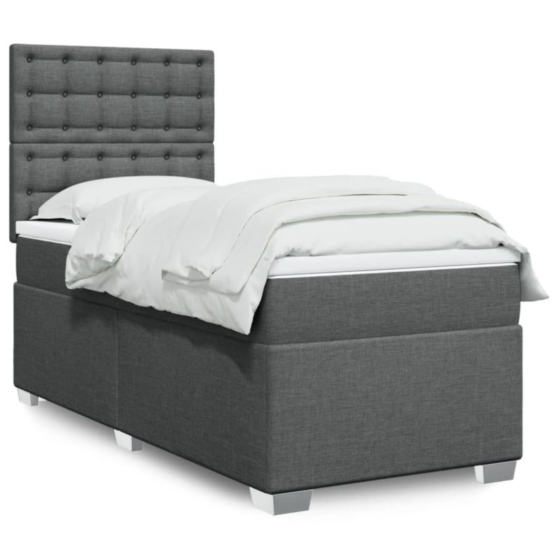 Łóżko kontynentalne WaszeMeble 100x200 cm ciemnoszara WM-3290414 1 szt.