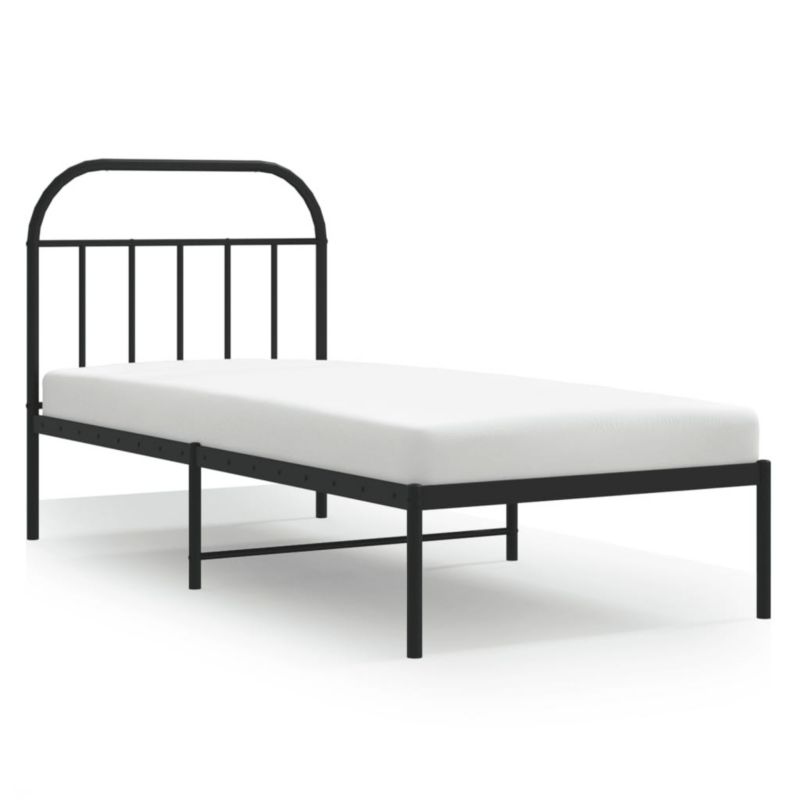 Łóżko metalowe WaszeMeble 90x190 cm z wezgłowiem czarne 1 szt.