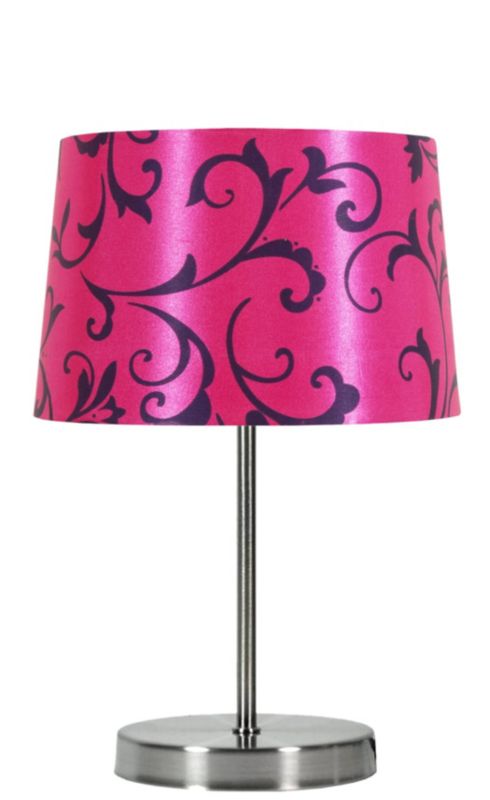 Lampka stołowa Candellux Arosa chromowana różowa 1 x E14 x 40W IP20 wym: 34 x 21 x 21 cm metal - 1 szt.