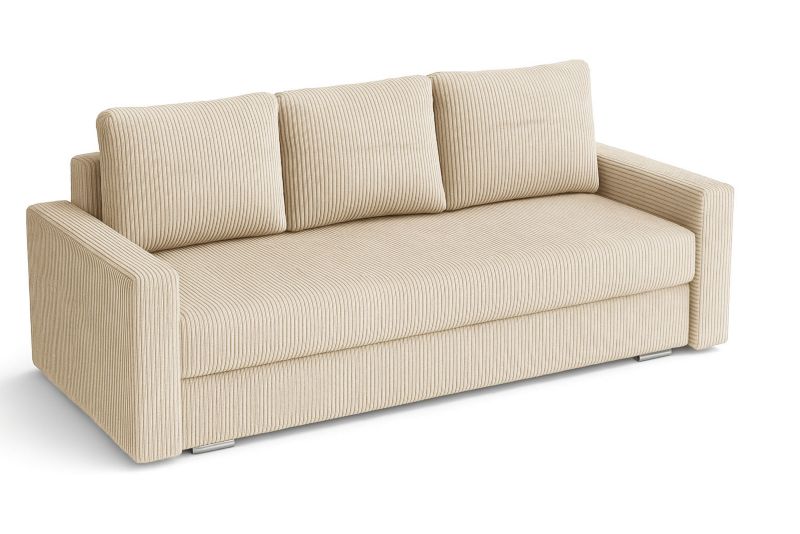 Kanapa rozkładana z funkcją spania Bonni SILVER 3 sztruks kremowa 1 szt.