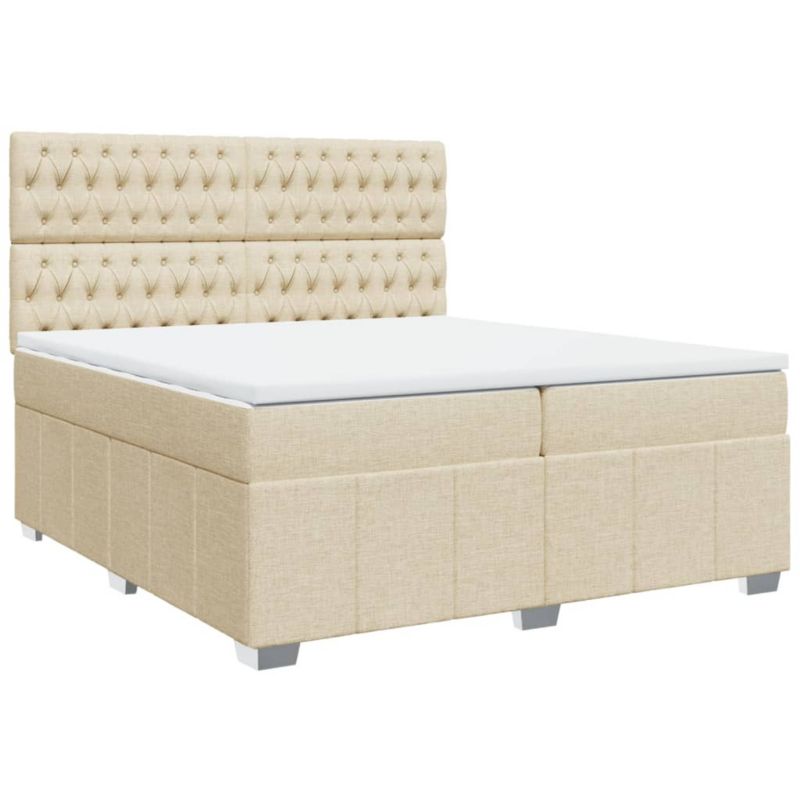 Łóżko kontynentalne WaszeMeble 200x200 cm kremowe WM-3294087 1 szt.