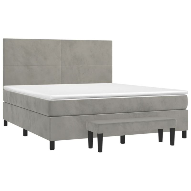 Łóżko kontynentalne WaszeMeble 180x200 cm jasnoszare WM-3137737 1 szt.