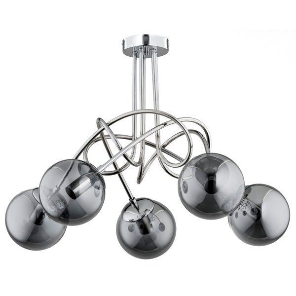 Lampa sufitowa wisząca Alfa Tango chromowana industrialna 5xE14 x 10W 1 szt.