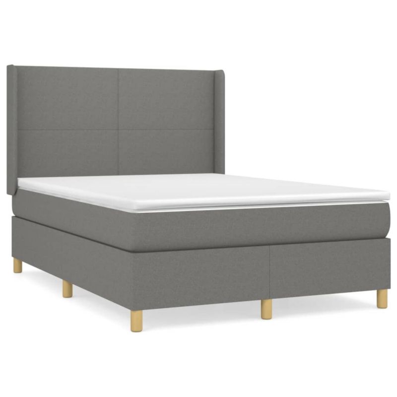 Łóżko kontynentalne WaszeMeble 140x190 cm ciemnoszara WM-3131826 1 szt.