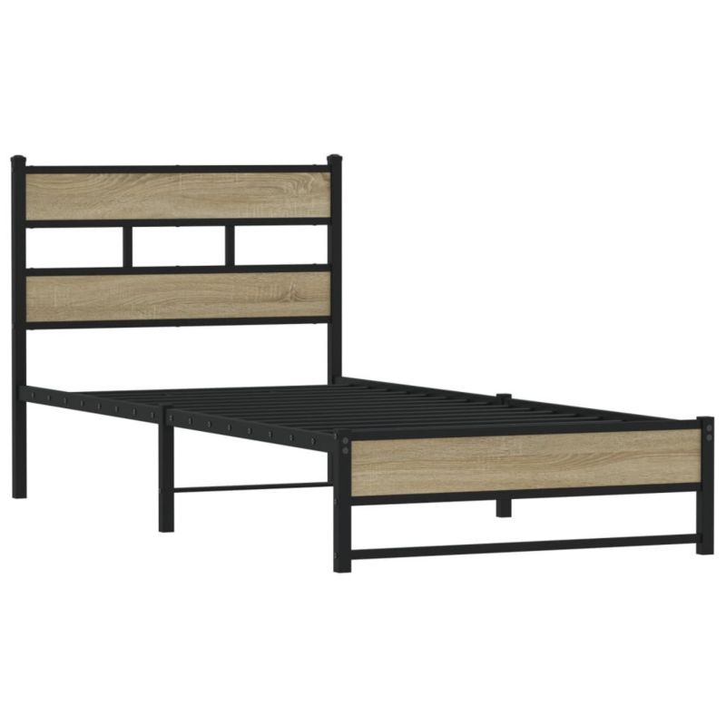 Łóżko metalowe WaszeMeble 100x190 cm dąb sonoma WM-4017266 1 szt.