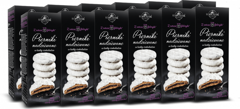 12x Pierniki nadziewane Kopernik, czarna porzeczka w białej czekoladzie, 145g