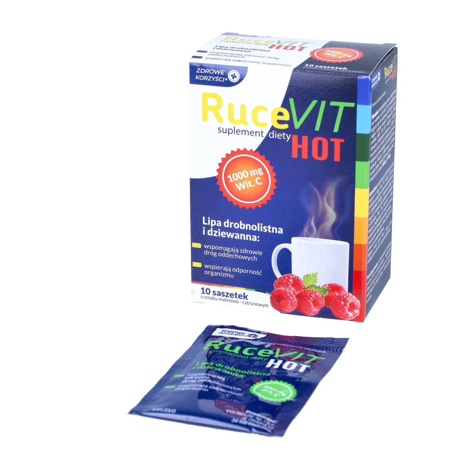 Zdrowe korzyści rucevit hot, smak malinowo-cytrynowy, 10 saszetek