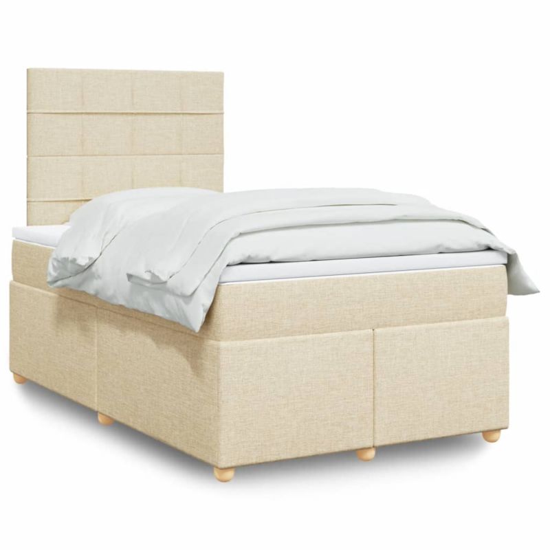 Łóżko z materacem WaszeMeble 120x200 cm kremowy WM-3293552 1 szt.