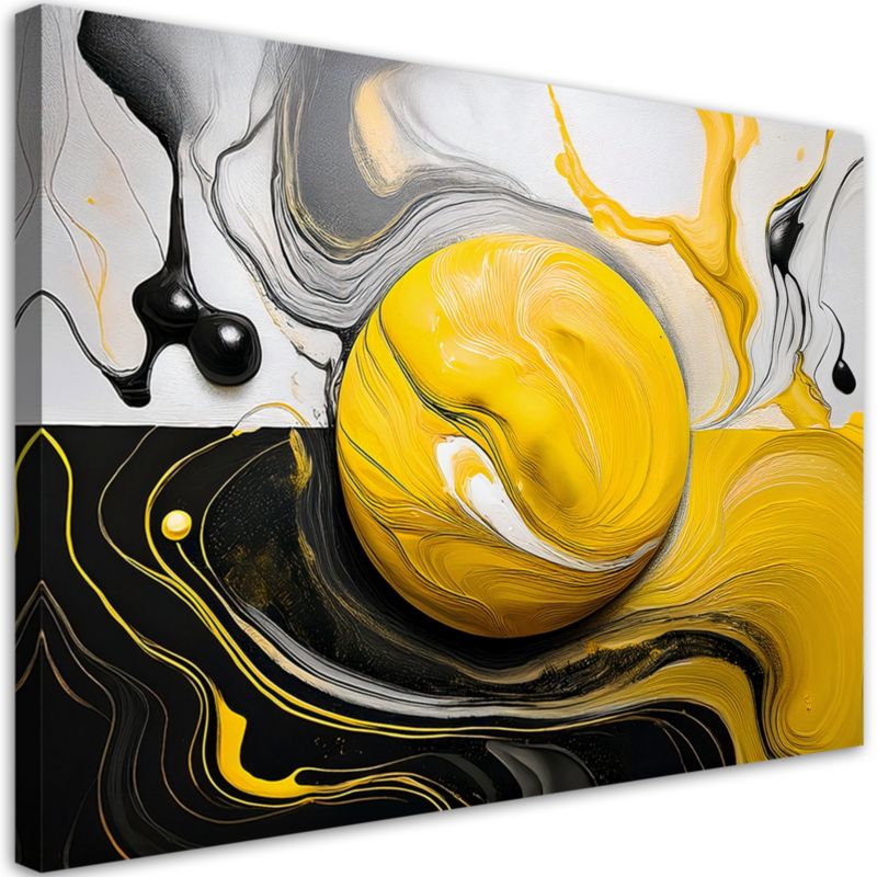 Obraz na płótnie Feeby Żółto Czarna Abstrakcja Koło 120x80cm 1szt