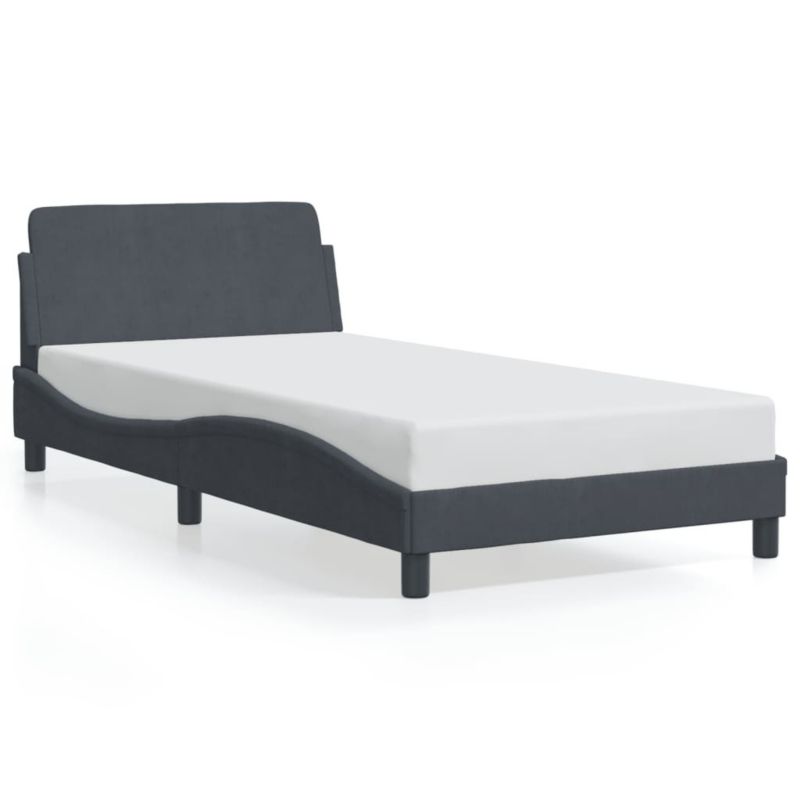 Łóżko tapicerowane WaszeMeble 100x200 cm ciemnoszare WM-373133 1 szt.