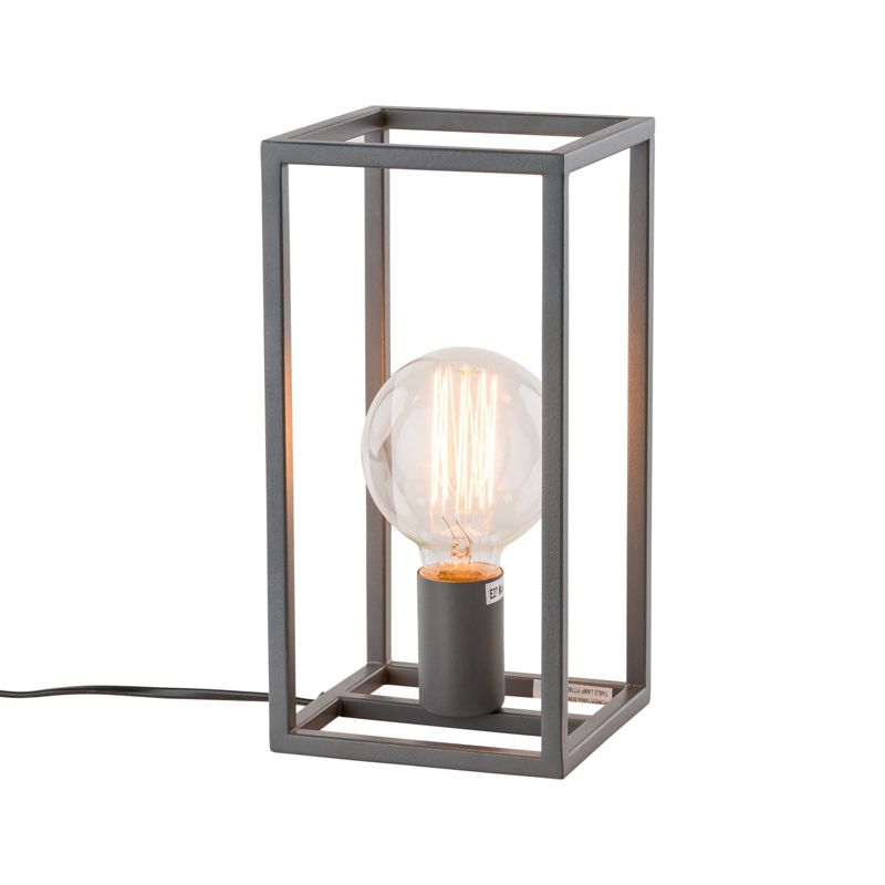 Lampka stołowa Italux Sigalo szara 1 x E27 x 60W IP20 wym: 28 x 14 x 14 cm metal - 1 szt.