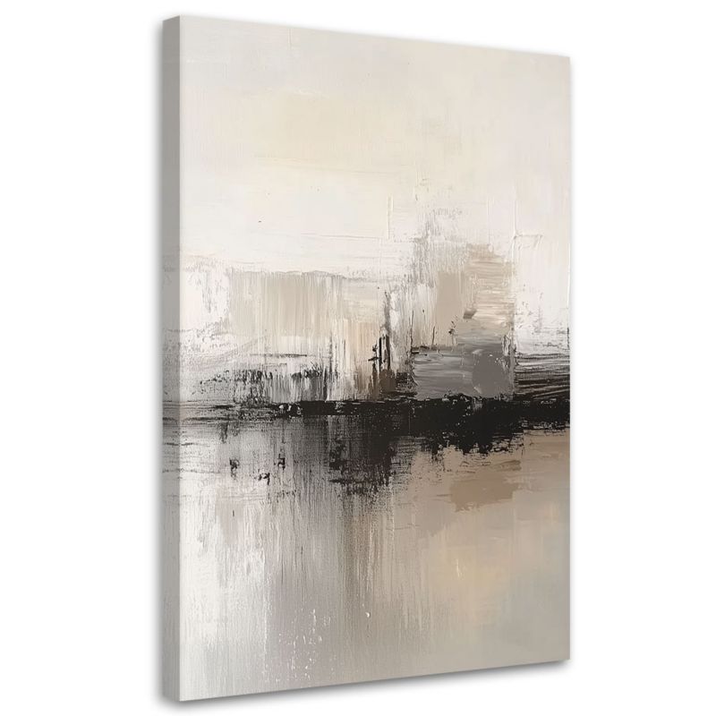 Obraz na płótnie Feeby Nowoczesna Abstrakcja Szaro Beżowa 80x120cm 1szt