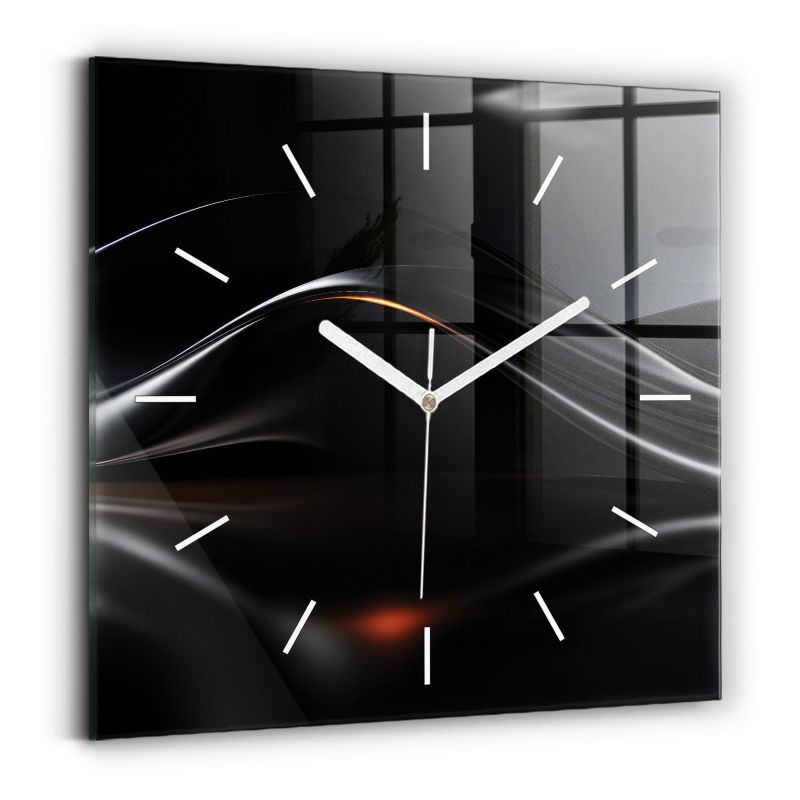 Zegar szklany białe wskazówki Wallfluent 30x30 cm Abstrakcja 1 szt.