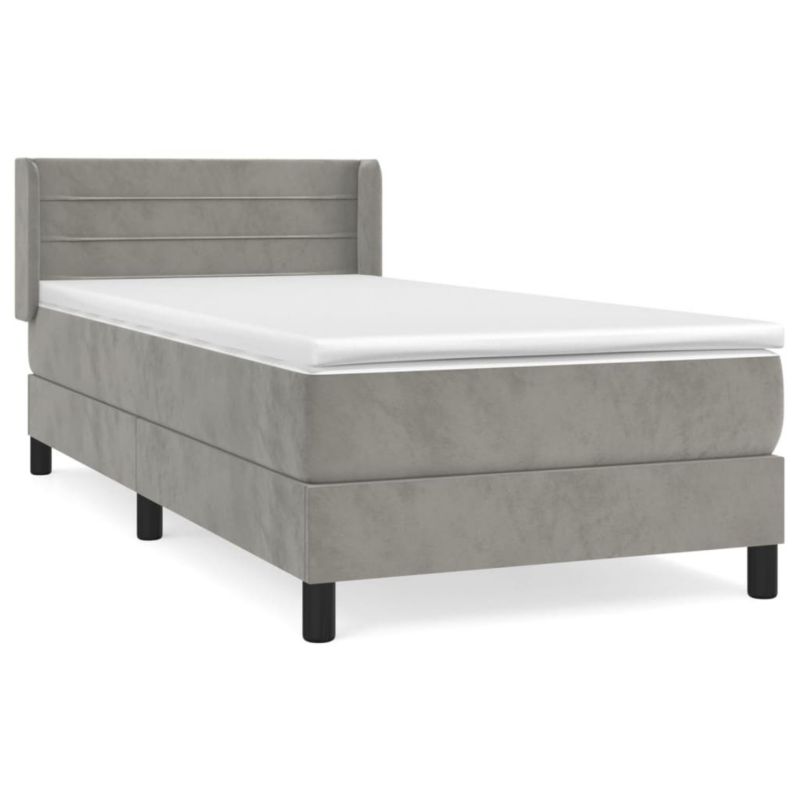 Łóżko kontynentalne WaszeMeble 80x200 cm jasnoszare WM-3130985 1 szt.