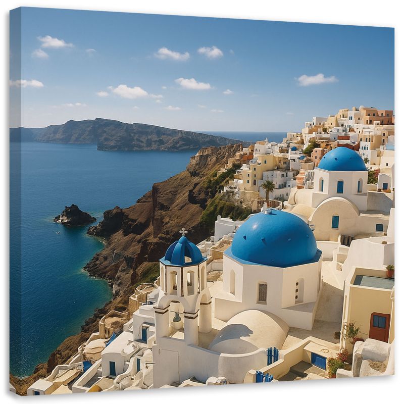 Obraz do salonu sypialni biura Feeby Santorini Grecja Krajobraz 60x60cm 1szt
