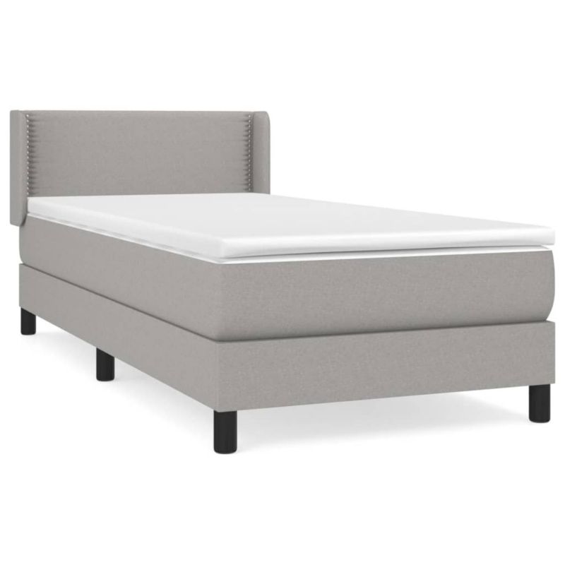 Łóżko kontynentalne WaszeMeble 90x200 cm jasnoszare WM-3129601 1 szt.