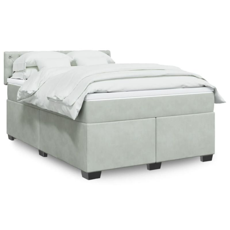 Łóżko kontynentalne WaszeMeble 140x190 cm jasnoszare WM-3286336 1 szt.