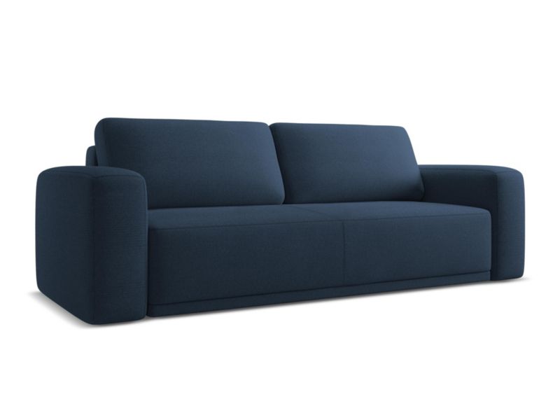 Kanapa 3-osobowa z funkcją spania Makamii Kaila z tkaniny szenilowej 242x100 cm królewski niebieski 1 szt.