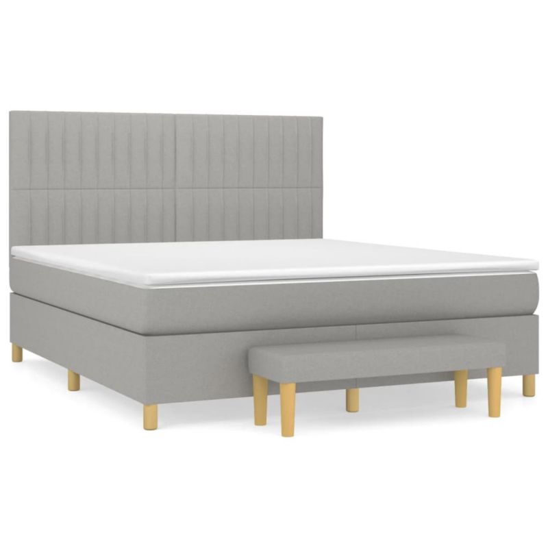 Łóżko kontynentalne WaszeMeble 180x200 cm jasnoszare WM-3137333 1 szt.