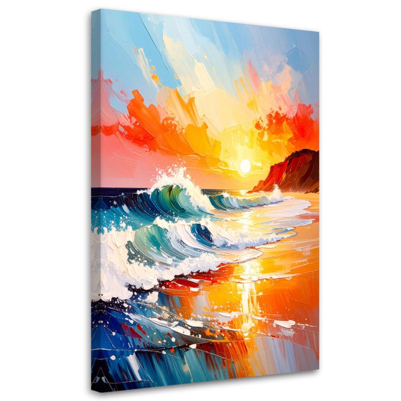 Obraz do salonu biura Feeby Morze Plaża Zachód słońca 70x100cm 1szt