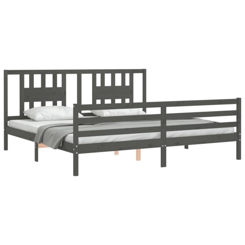 Łóżko drewniane WaszeMeble 200x200 cm szara WM-3194593 1 szt.