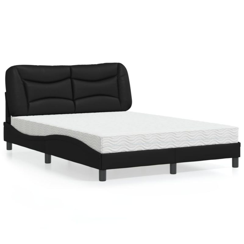 Łóżko tapicerowane WaszeMeble 140x190 cm czarne WM-3208717 1 szt.