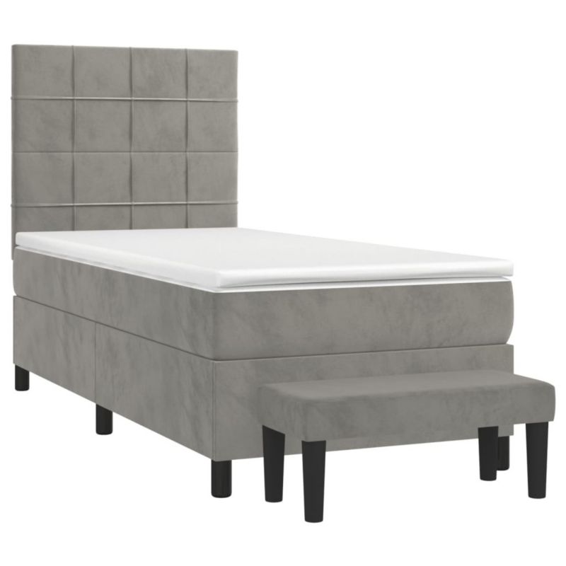 Łóżko kontynentalne WaszeMeble 100x200 cm jasnoszare WM-3137827 1 szt.