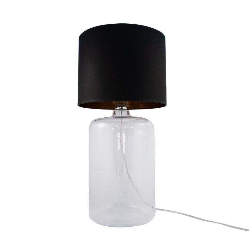 Lampa stołowa Zuma Line Amarsa przezroczysto-czarna-złota 1 x E27 x 60W IP20 wym: 60 x 30 x 30 cm szkło - 1 szt.
