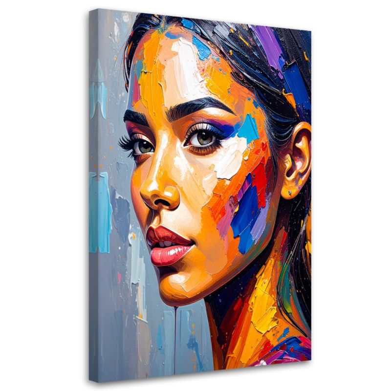 Obraz do salonu sypialni Feeby Twarz Pieknej Kobiety Malowany 70x100cm 1szt