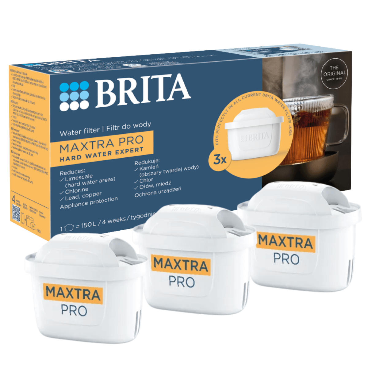 Zestaw 3 sztuk wkładów filtrujących BRITA Maxtra PRO Hard Water Expert.