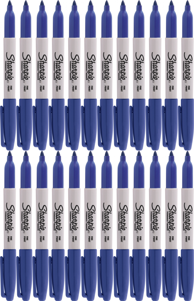 24x Marker permanentny Sharpie Fine, okrągła, 1mm, niebieski