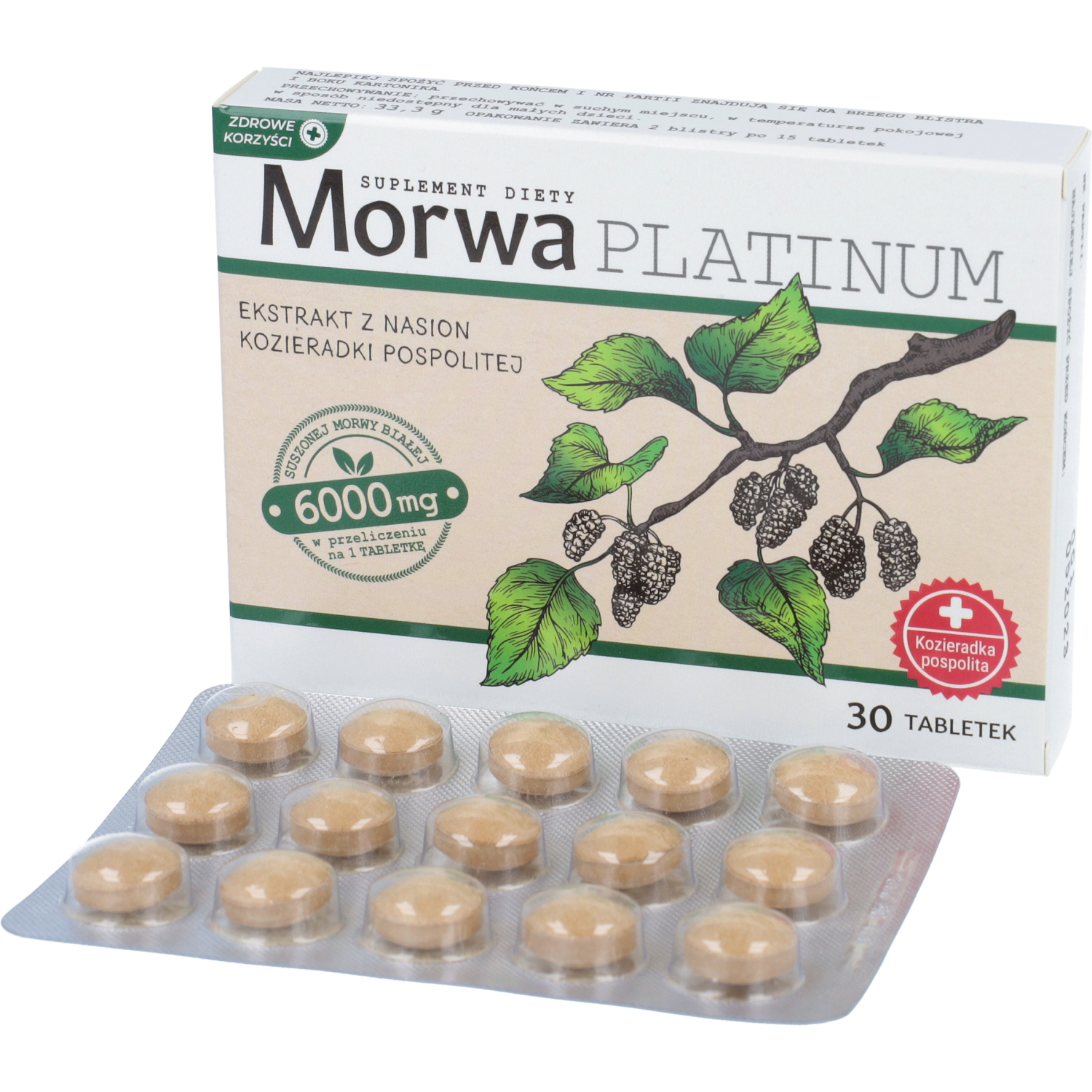 Zdrowe korzyści morwa platinum, 30 tabletek