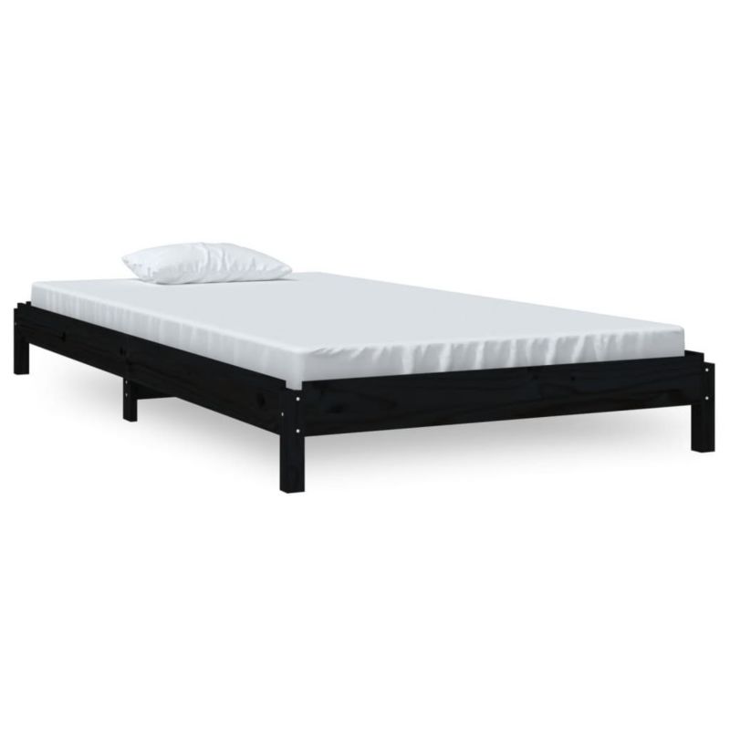 Łóżko drewniane WaszeMeble 100x200 cm czarne WM-820391 1 szt.