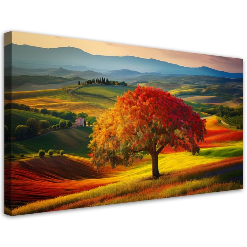 Obraz na płótnie Feeby Toskania Krajobraz Drzewo Natura 120x60cm 1szt