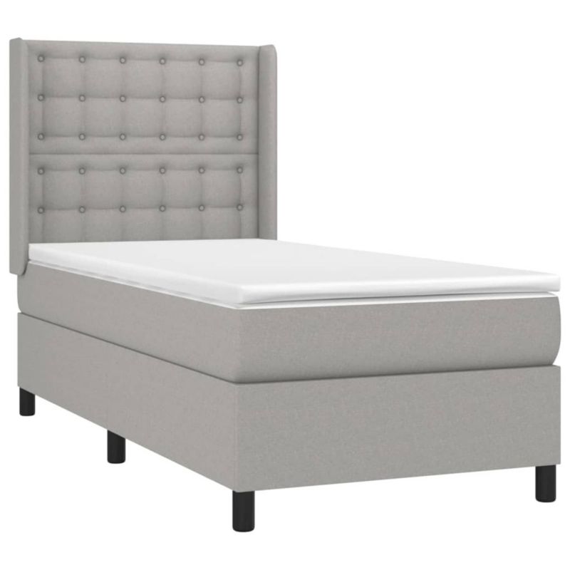 Łóżko kontynentalne WaszeMeble 100x200 cm jasnoszare WM-3138613 1 szt.