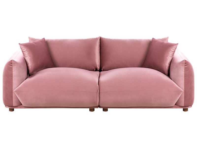 Sofa Luvos Welur Różowy dla 3 osób 1 szt.