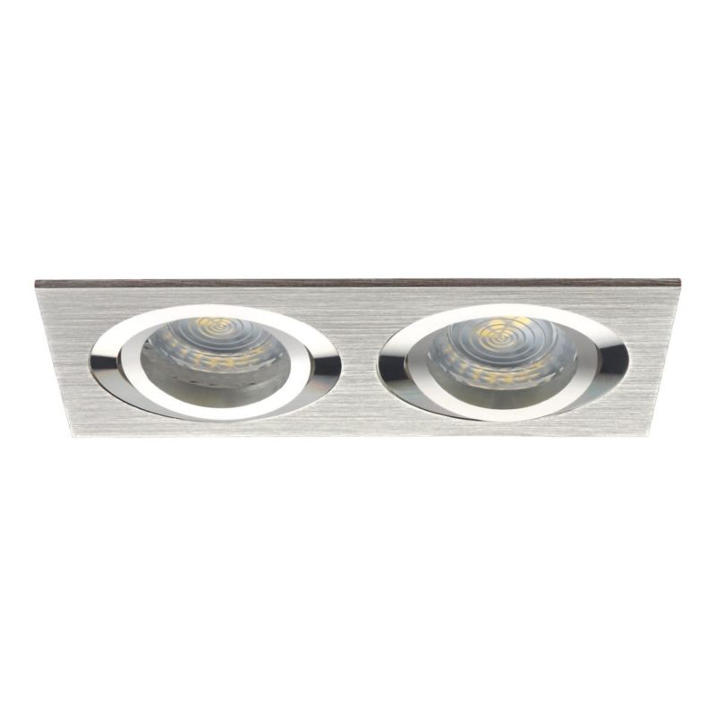 Oprawa sufitowa wpuszczana Kanlux Seidy srebrno-chromowana ruchoma 2 x GX5.3 x 50W IP20 wym: 17 x 9 cm prostokątna - 1 szt.