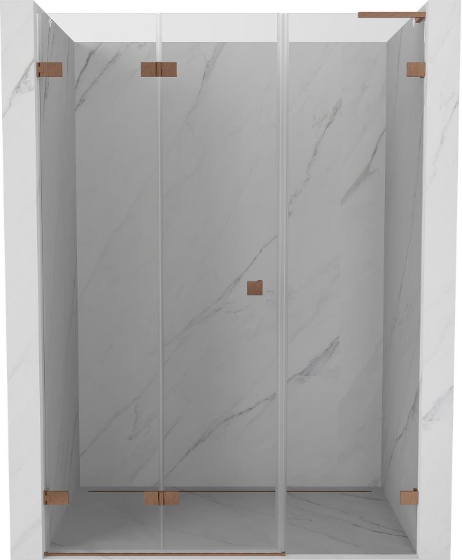 Drzwi prysznicowe składane Mexen Lunar-F miedź szczotkowana 110x200 cm 836SL-110-050-65-00-L 1 szt.