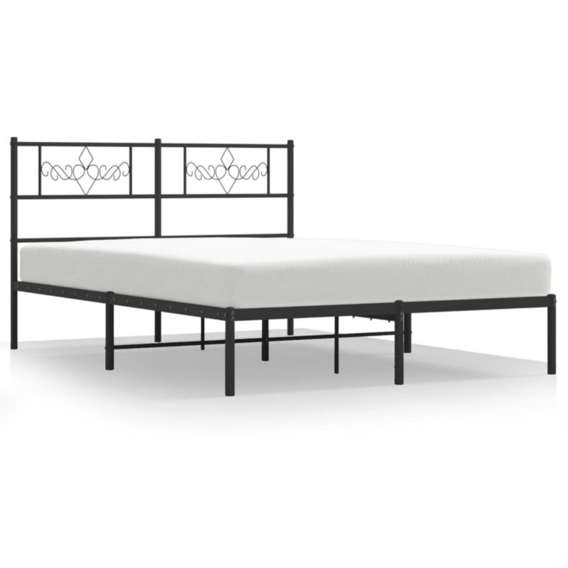 Łóżko metalowe WaszeMeble 120x200 cm z wezgłowiem czarne 1 szt.