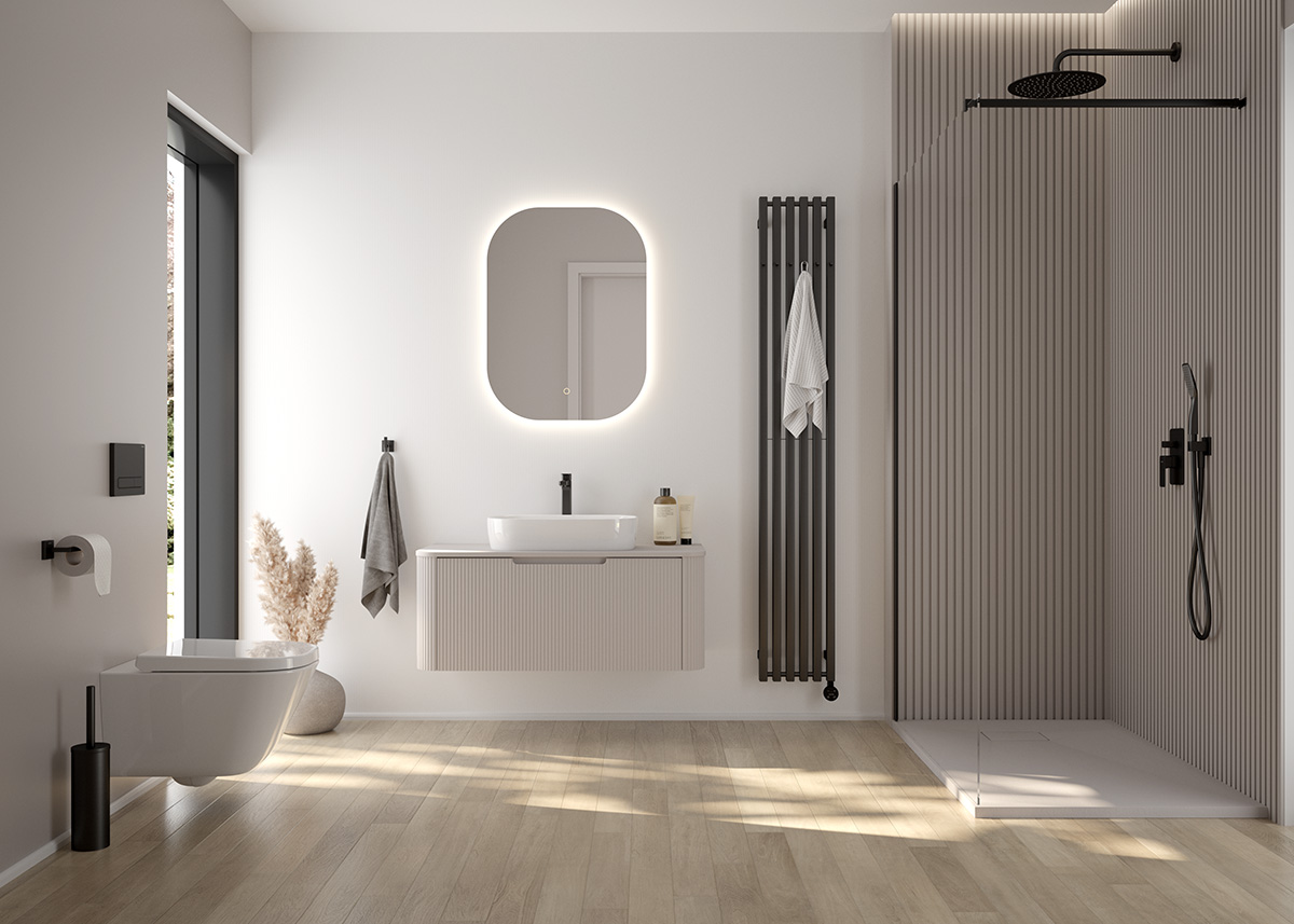 Oltens Bergytan brodzik prostokątny 120x90 cm RockSurface kaszmir 15104900 - Wysyłka w 24h